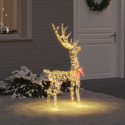 3D Christmas Reindeer LOVIISA 140 LEDs Warm White Height 128 cm 41 cm Gold PET