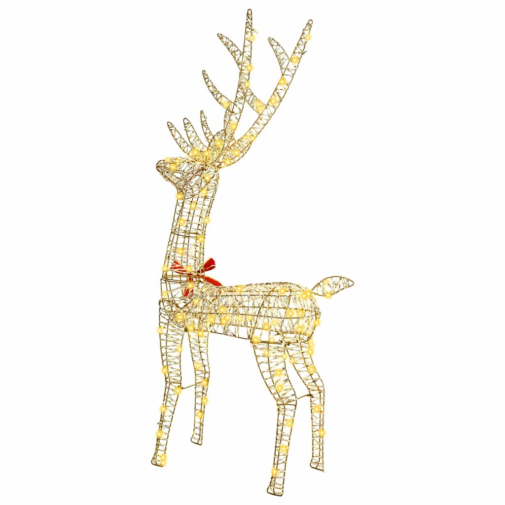 3D Christmas Reindeer LOVIISA 140 LEDs Warm White Height 128 cm 41 cm Gold PET