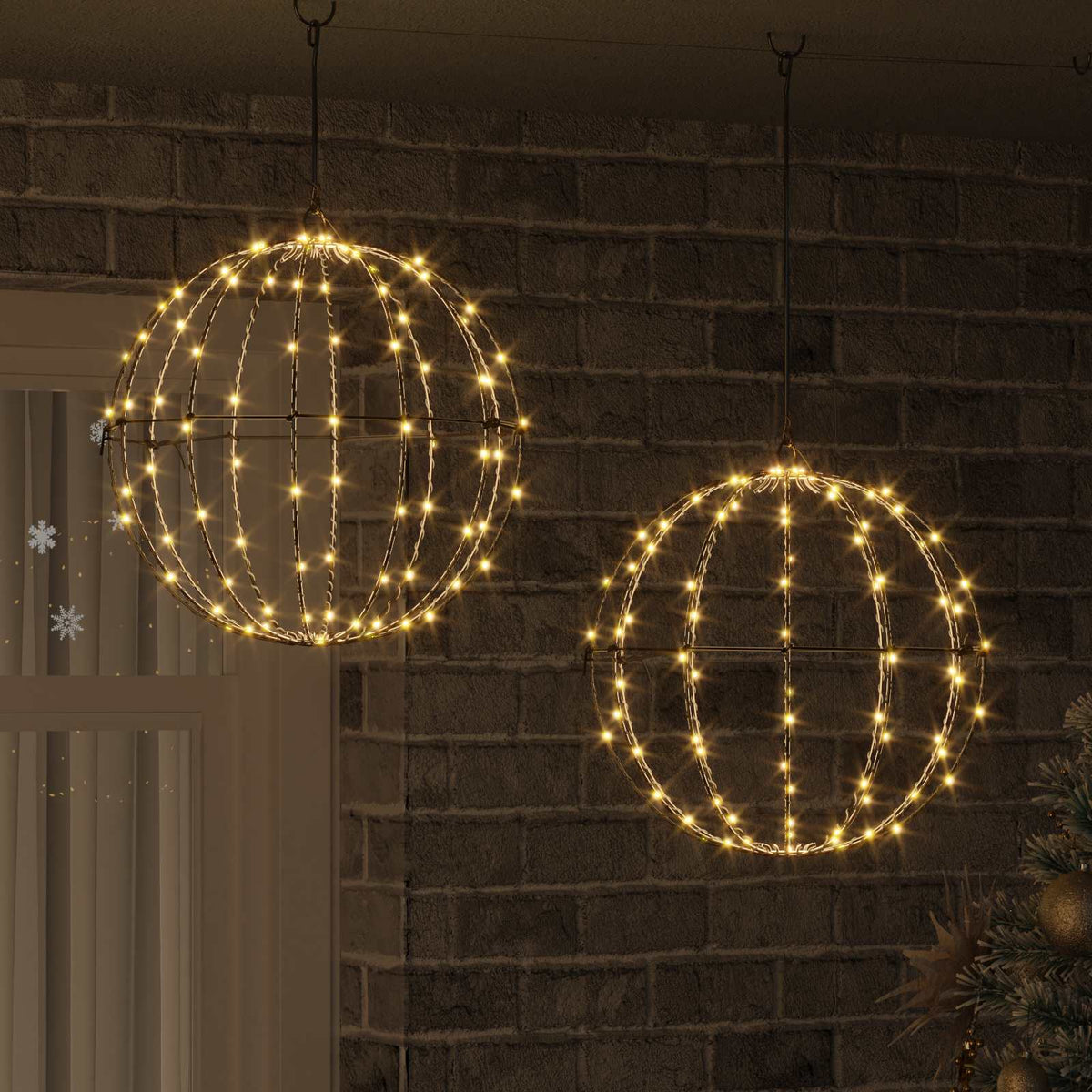 Christmas Finial Light 192 LEDs 2 pcs 40 cm Warm white