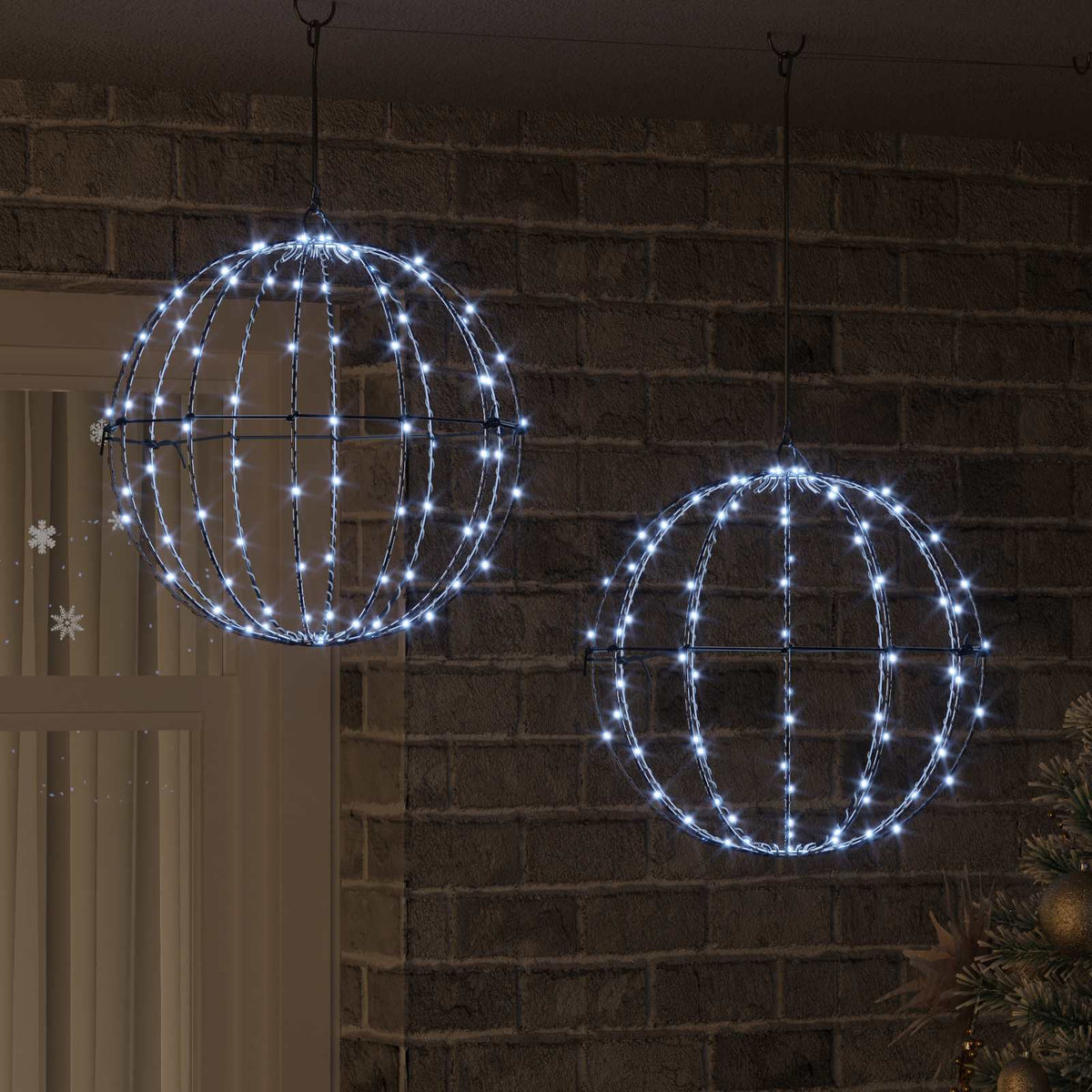 Christmas Finial Light 192 LEDs 2 pcs 40 cm Cold white