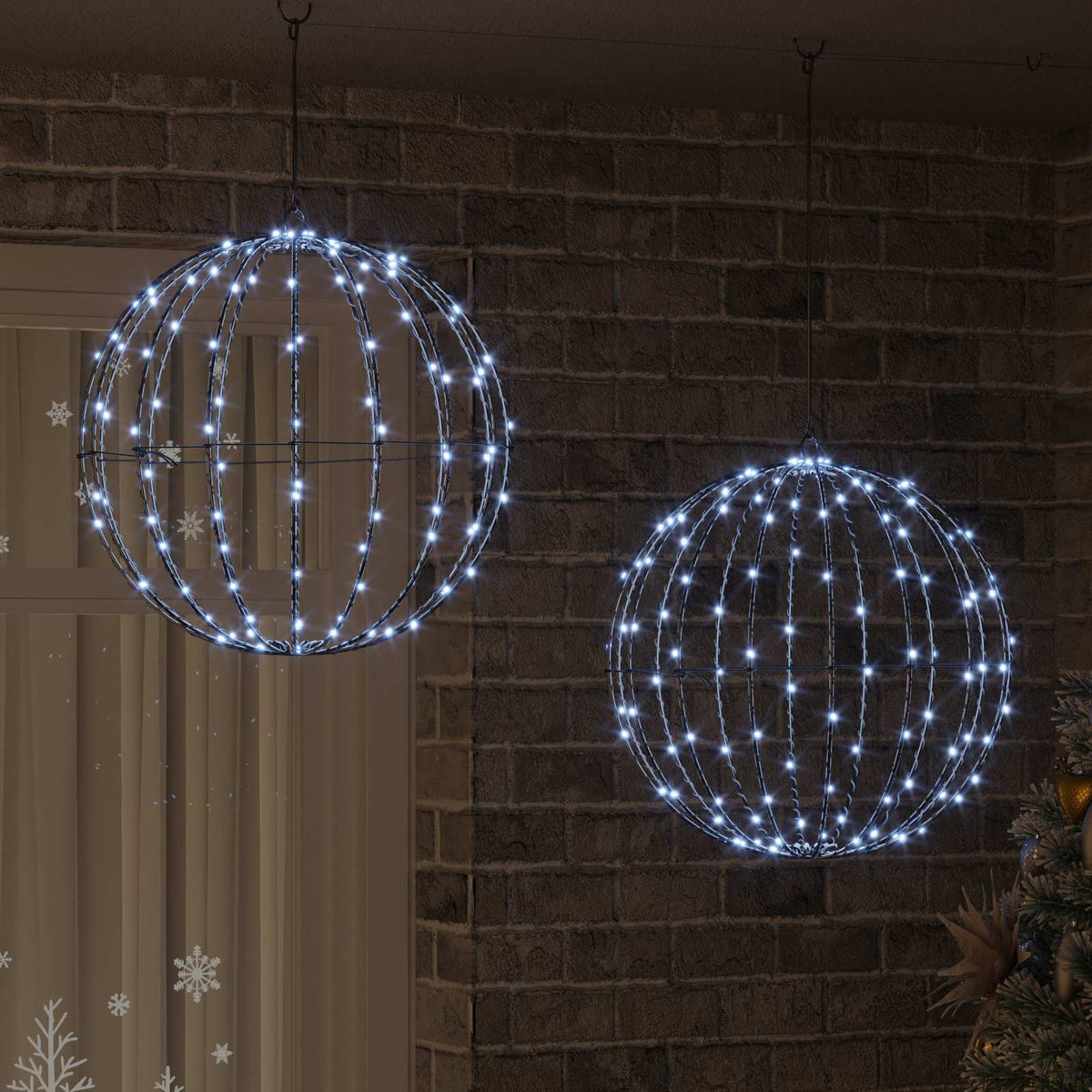 Christmas Finial Light 192 LEDs 2 pcs 50 cm Cold white