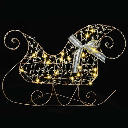 Christmas Reindeer with sleigh 60 LEDs Warm White Gold PET 3