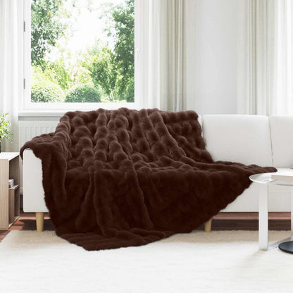 vidaXL Anti-Slip Faux Rabbit Fur Blanket Olite 4 pcs Camel 20.3 kg 1