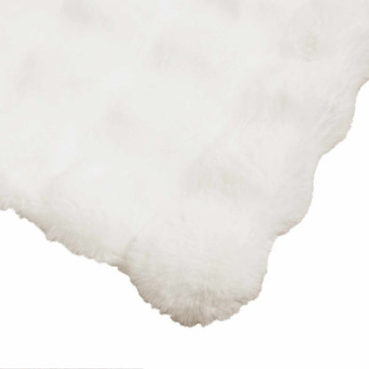 vidaXL Anti-Slip Faux Rabbit Fur Blanket Olite 4 pcs White 20.3 kg 6