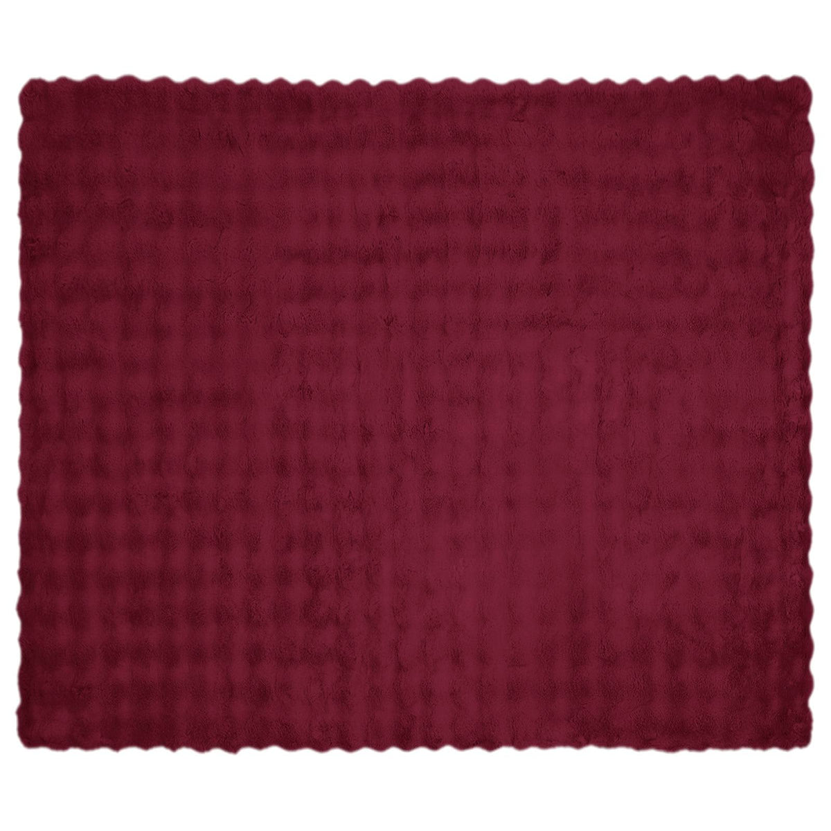 vidaXL Anti-Slip Faux Rabbit Fur Blanket Olite 4 pcs Bordeaux Red 6