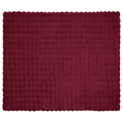 vidaXL Anti-Slip Faux Rabbit Fur Blanket Olite 4 pcs Bordeaux Red 6
