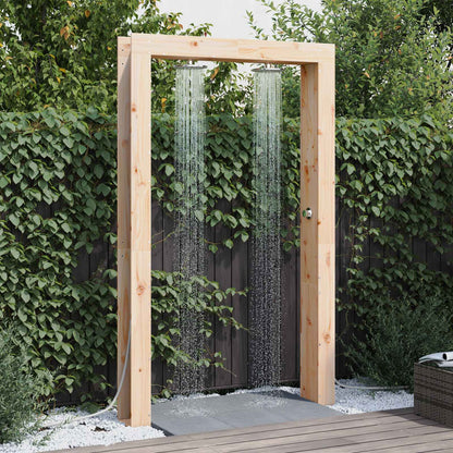 vidaXL Outdoor Shower 226 cm Solid Pine Wood and Stainless Steel 1