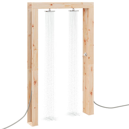 vidaXL Outdoor Shower 226 cm Solid Pine Wood and Stainless Steel 3