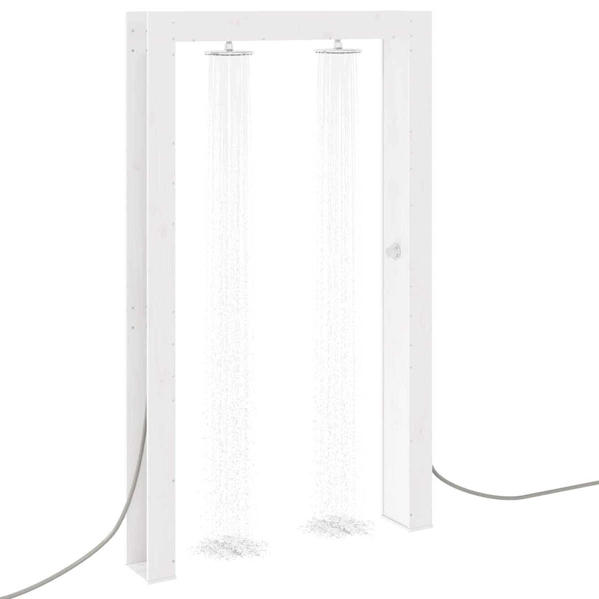 vidaXL Outdoor Shower 226 cm Solid Pine Wood and Stainless Steel White 3