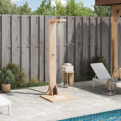 Outdoor Shower 210 cm Solid Pine Wood and Stainless Steel Natural pine