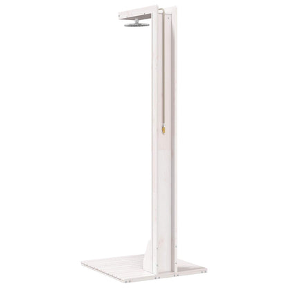 Outdoor Shower 210 cm Solid Pine Wood and Stainless Steel White pine