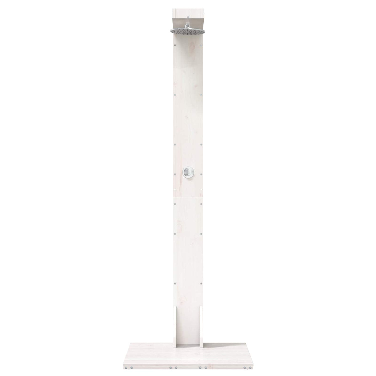 vidaXL Outdoor Shower 210 cm Solid Pine Wood and Stainless Steel White 4