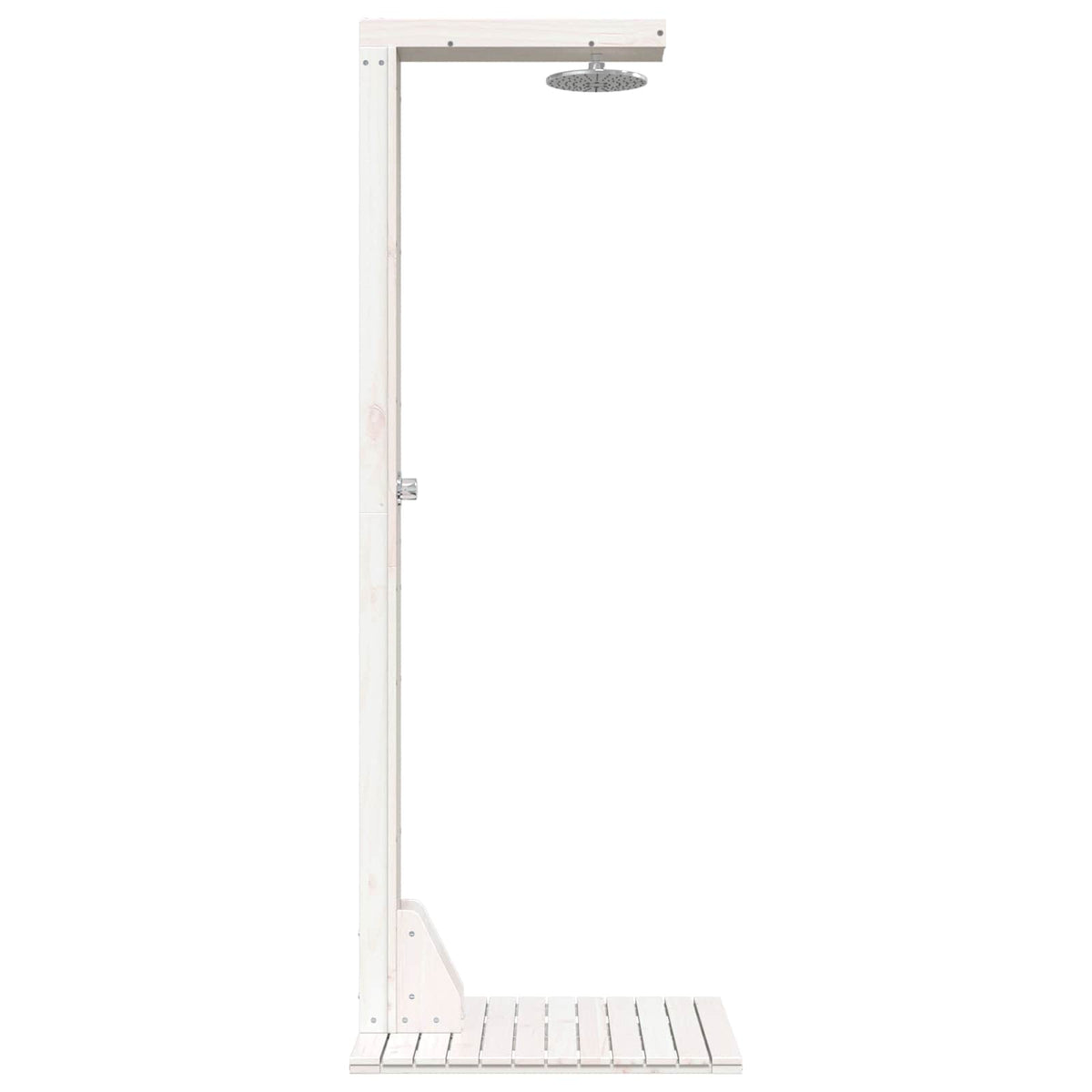 Outdoor Shower 210 cm Solid Pine Wood and Stainless Steel White pine