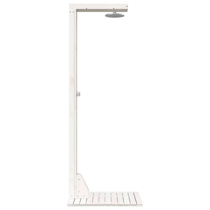 Outdoor Shower 210 cm Solid Pine Wood and Stainless Steel White pine