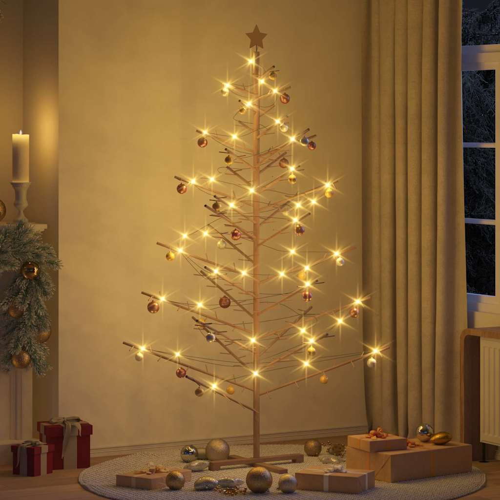 Wooden Christmas Tree KOTKA Bamboo and Solid Pine Wood Brown 210 cm