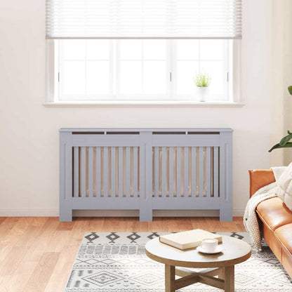 vidaXL Radiator Cover 2 pcs Grey 152 x 19 x 81.5 cm Engineered Wood 3
