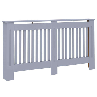 vidaXL Radiator Cover 2 pcs Grey 152 x 19 x 81.5 cm Engineered Wood 4