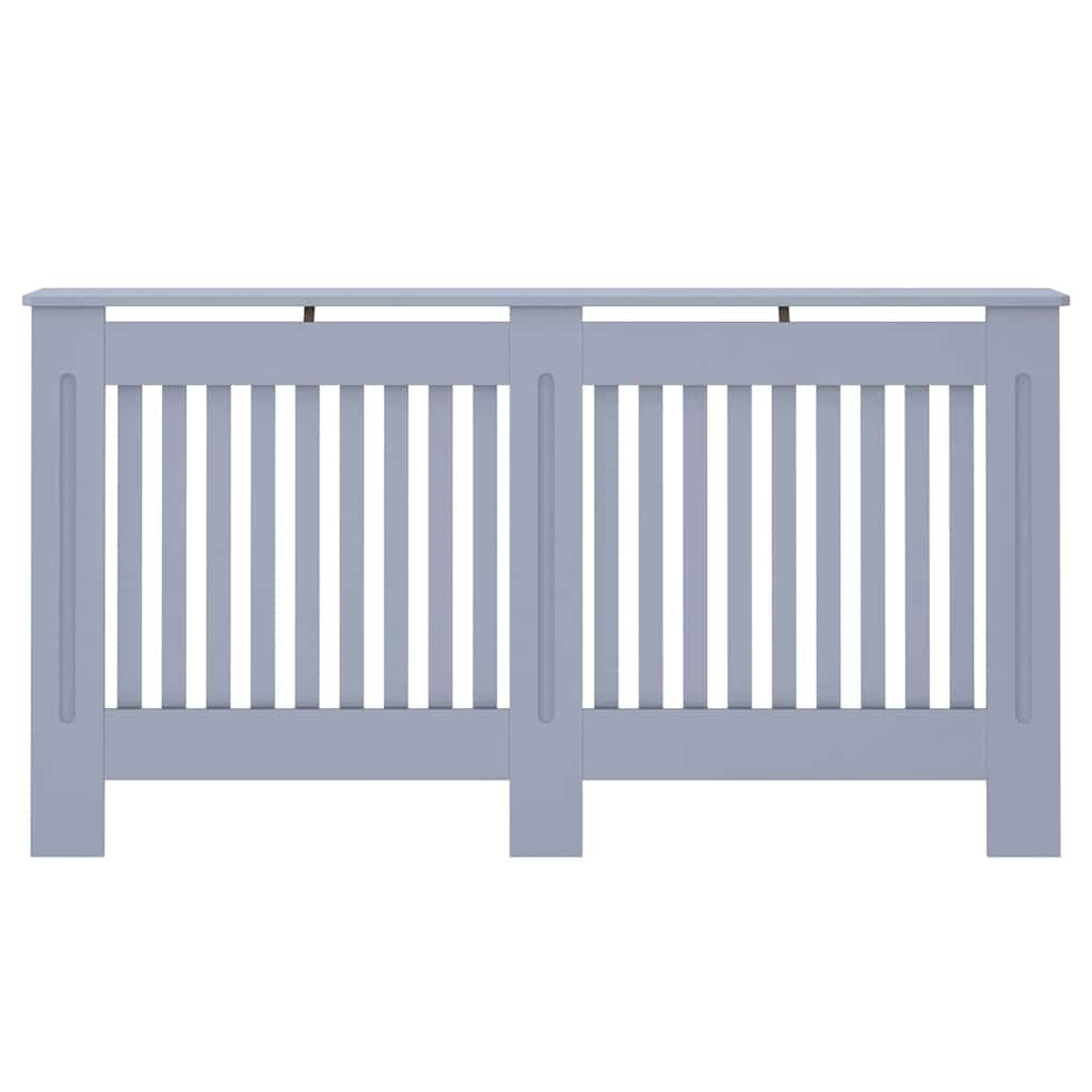 vidaXL Radiator Cover 2 pcs Grey 152 x 19 x 81.5 cm Engineered Wood 5