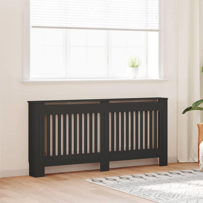 vidaXL Radiator Cover 2 pcs Black 172 x 19 x 81.5 cm Engineered Wood 1