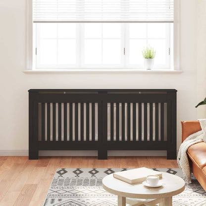 vidaXL Radiator Cover 2 pcs Black 172 x 19 x 81.5 cm Engineered Wood 3