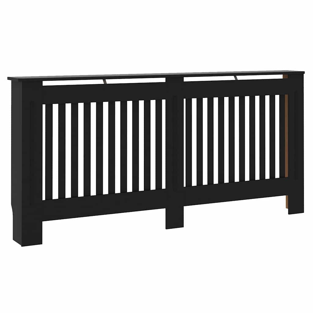 vidaXL Radiator Cover 2 pcs Black 172 x 19 x 81.5 cm Engineered Wood 4