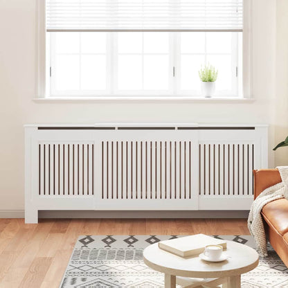 vidaXL Radiator Cover 2 pcs White 205 x 20.5 x 81.5cm Engineered Wood 3
