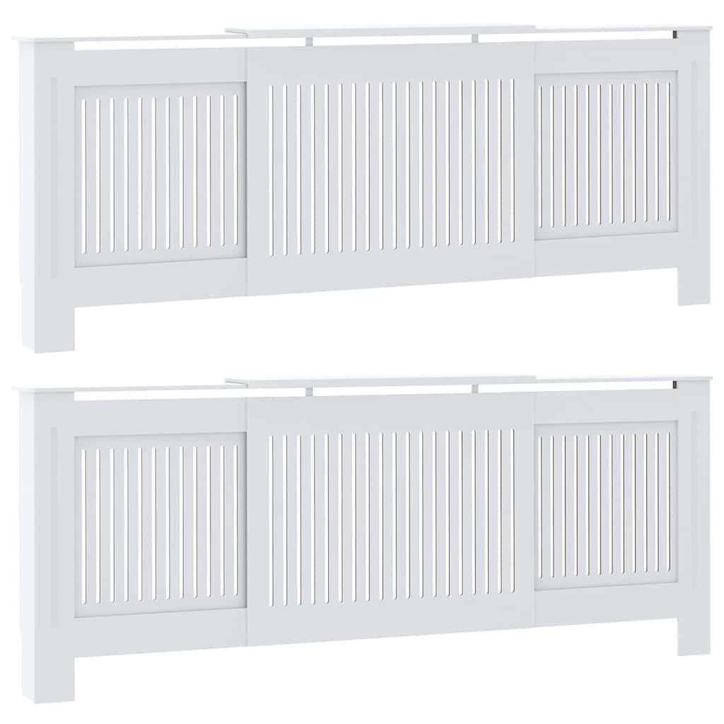 vidaXL Radiator Cover 2 pcs White 205 x 20.5 x 81.5cm Engineered Wood 2