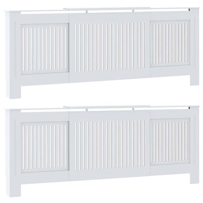 vidaXL Radiator Cover 2 pcs White 205 x 20.5 x 81.5cm Engineered Wood 2
