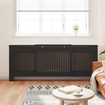 vidaXL Radiator Cover 2 pcs Black 205 x 20.5 x 81.5cm Engineered Wood 3