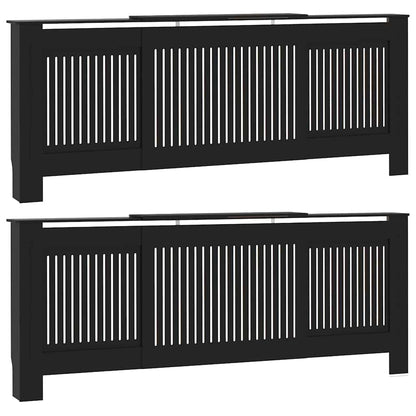 vidaXL Radiator Cover 2 pcs Black 205 x 20.5 x 81.5cm Engineered Wood 2