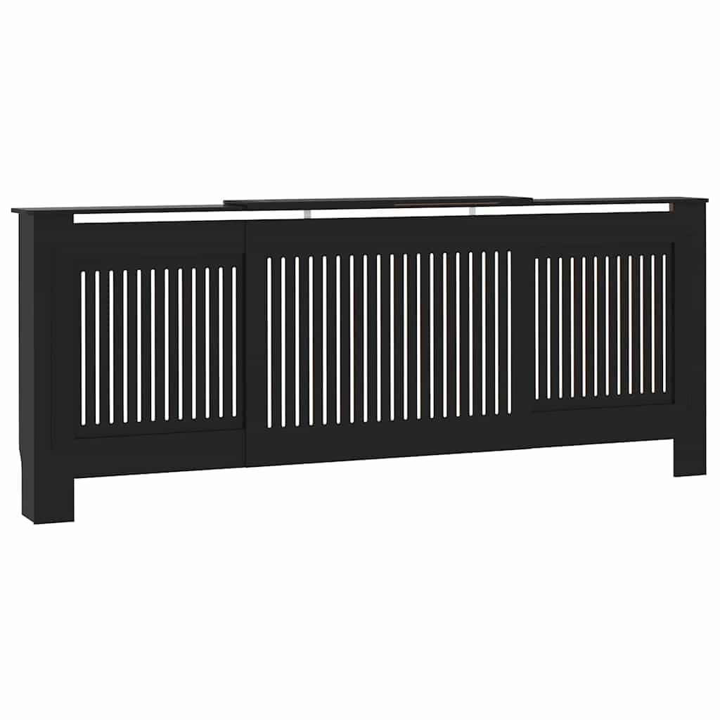 vidaXL Radiator Cover 2 pcs Black 205 x 20.5 x 81.5cm Engineered Wood 4