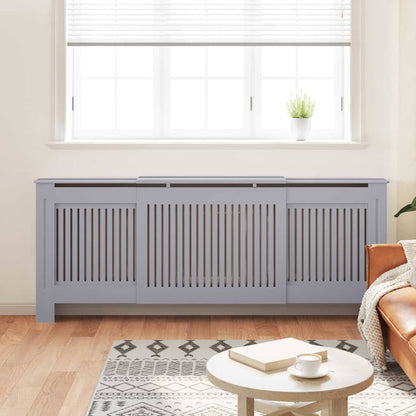 vidaXL Radiator Cover 2 pcs Grey 205 x 20.5 x 81.5cm Engineered Wood 3