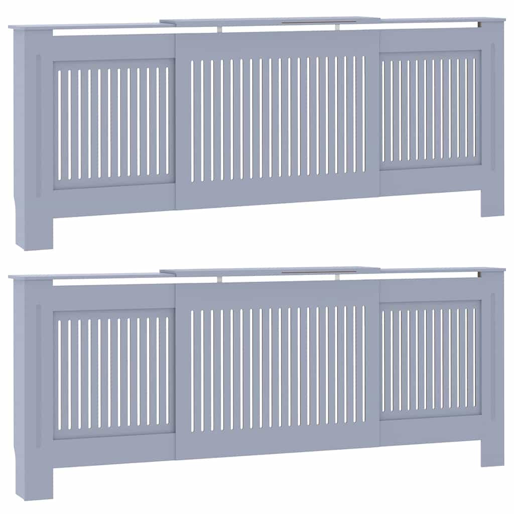 vidaXL Radiator Cover 2 pcs Grey 205 x 20.5 x 81.5cm Engineered Wood 2