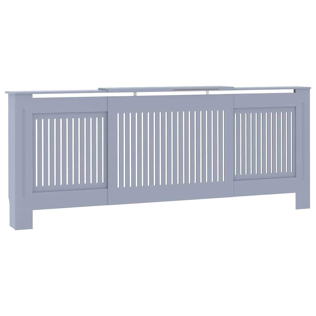 vidaXL Radiator Cover 2 pcs Grey 205 x 20.5 x 81.5cm Engineered Wood 4