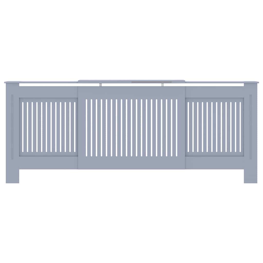 vidaXL Radiator Cover 2 pcs Grey 205 x 20.5 x 81.5cm Engineered Wood 5