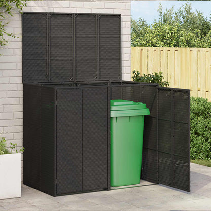 vidaXL Box Garbage Bin Box 2 pcs Black 130 x 80 x 115 cm Polyethylene 1