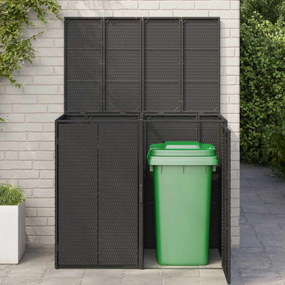 vidaXL Box Garbage Bin Box 2 pcs Black 130 x 80 x 115 cm Polyethylene 3