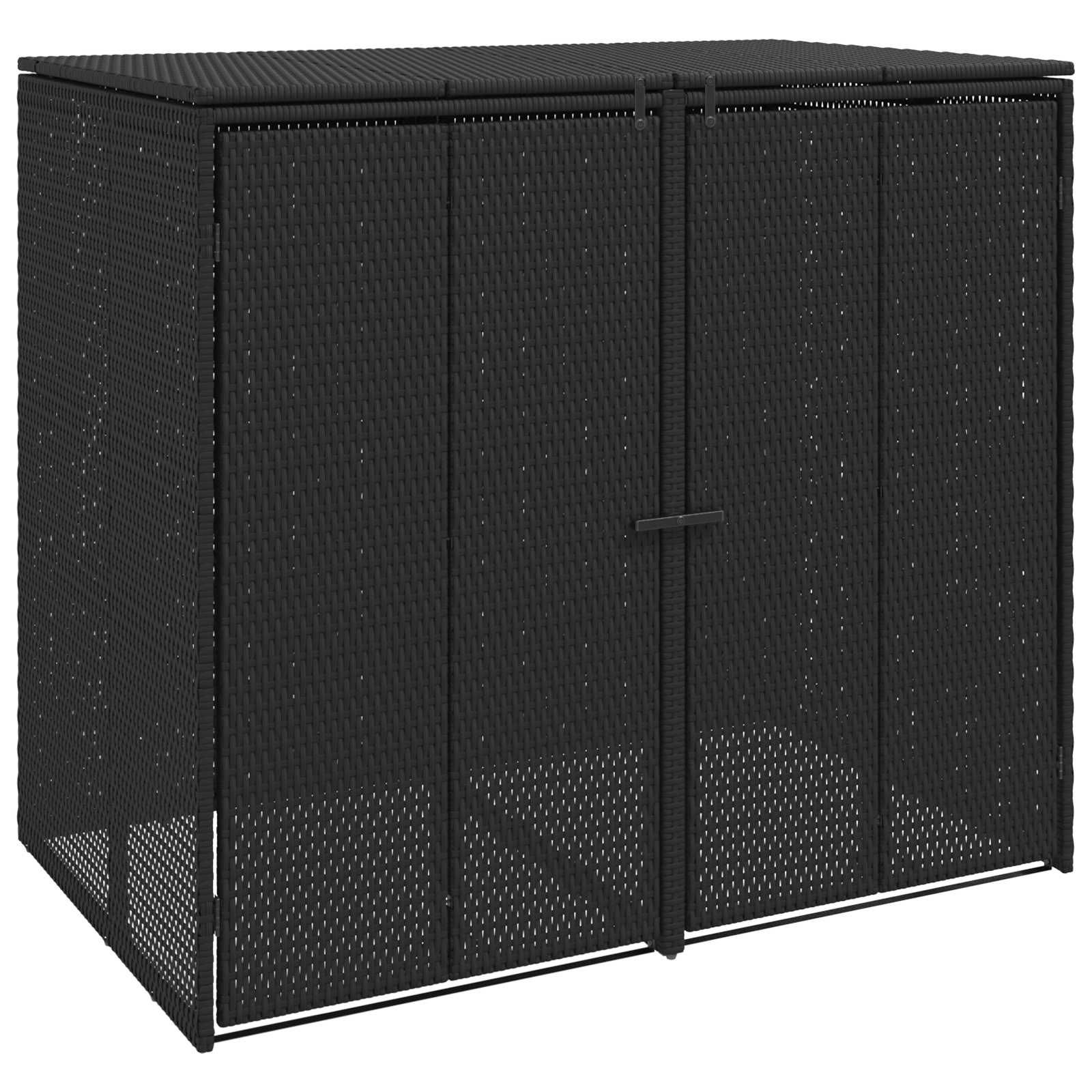 vidaXL Box Garbage Bin Box 2 pcs Black 130 x 80 x 115 cm Polyethylene 2