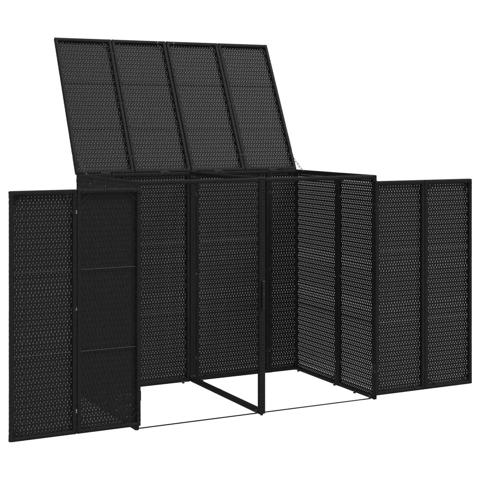 vidaXL Box Garbage Bin Box 2 pcs Black 130 x 80 x 115 cm Polyethylene 4