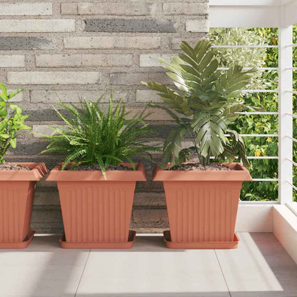 Plant Pots Plastic Brick Red 6 pcs 33 cm 26 cm 33 cm