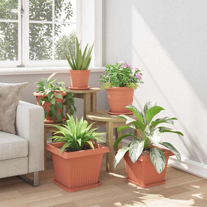 Plant Pots Plastic Brick Red 6 pcs 33 cm 26 cm 33 cm