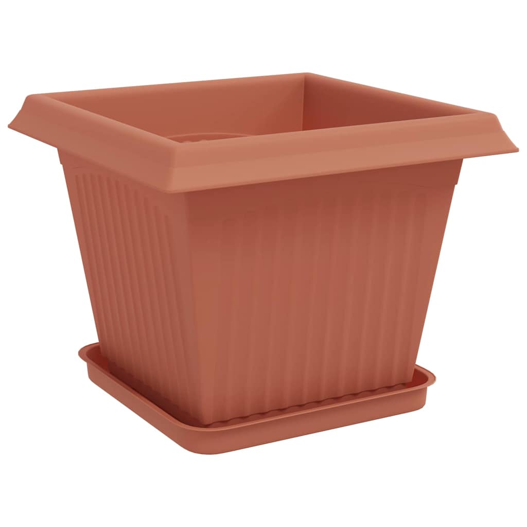 Plant Pots Plastic Brick Red 6 pcs 33 cm 26 cm 33 cm