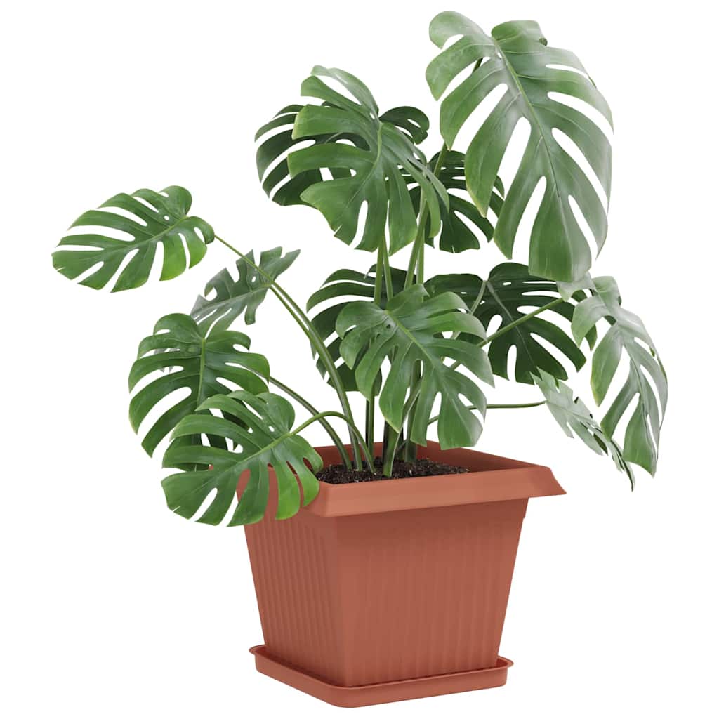Plant Pots Plastic Brick Red 6 pcs 33 cm 26 cm 33 cm