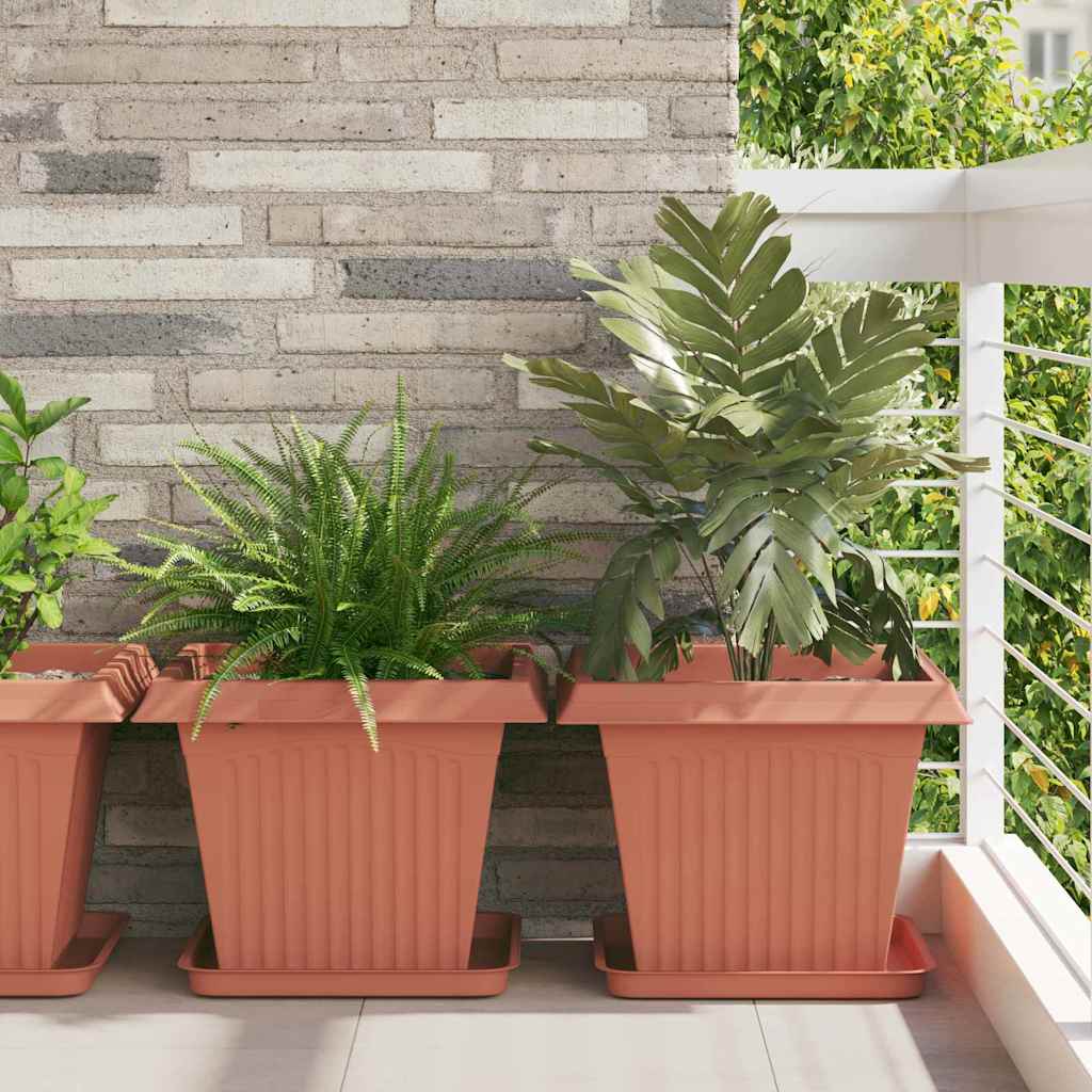 Plant Pots Plastic Brick Red 6 pcs 43 cm 33.5 cm 43 cm