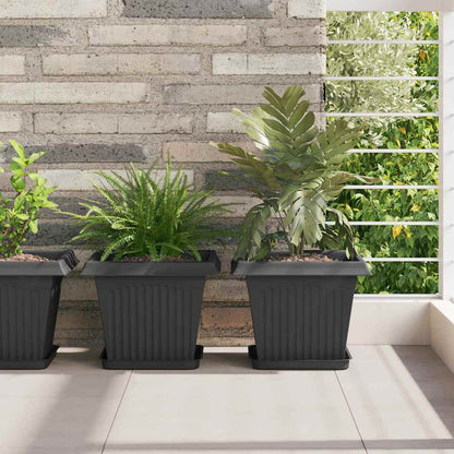 Plant Pots Plastic Black 6 pcs 28.5 cm 22 cm 28.5 cm