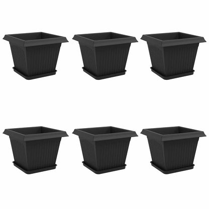 Plant Pots Plastic Black 6 pcs 28.5 cm 22 cm 28.5 cm