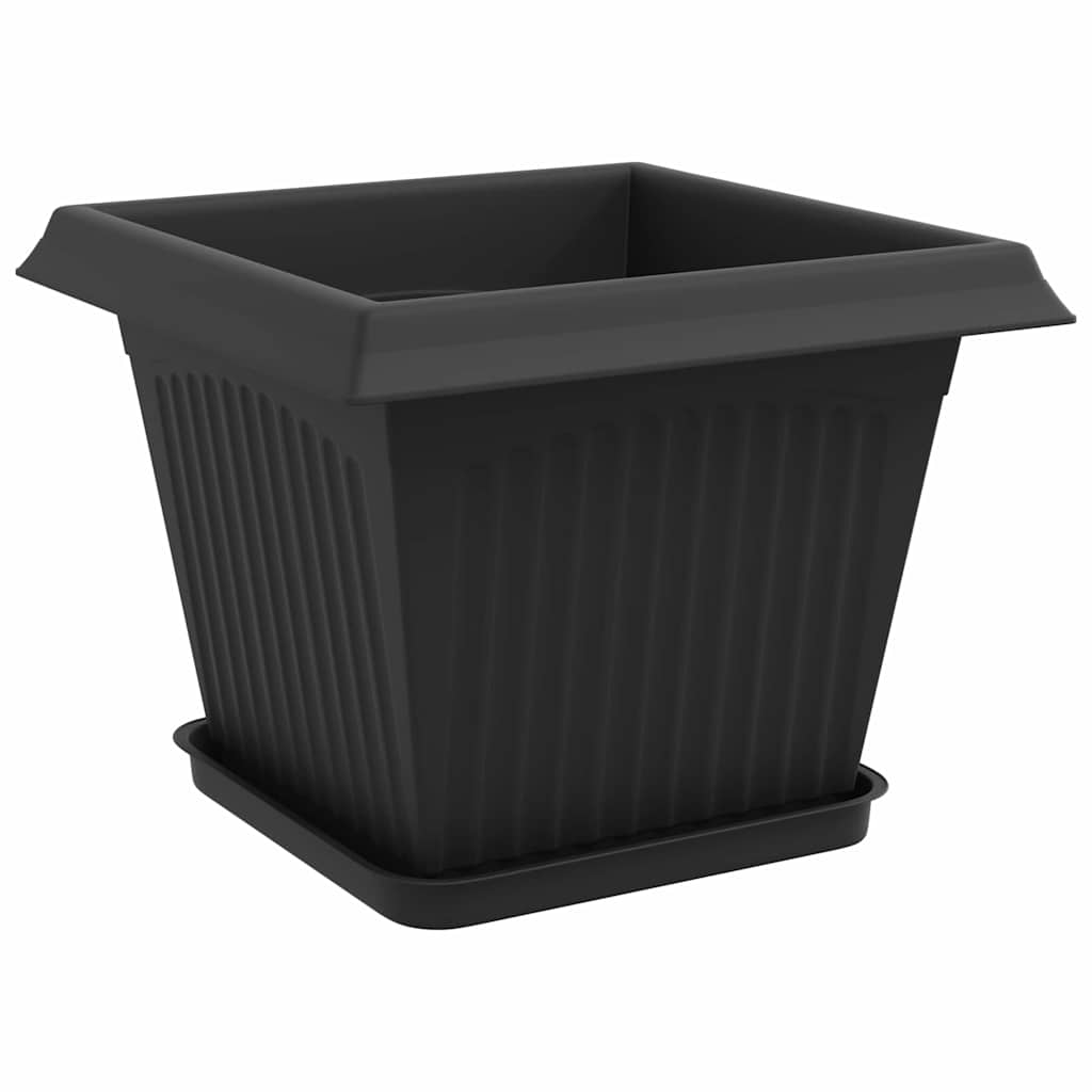 Plant Pots Plastic Black 6 pcs 28.5 cm 22 cm 28.5 cm