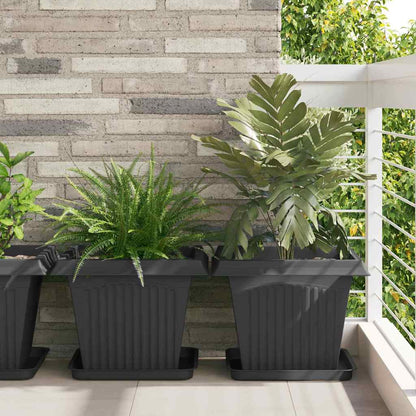 Plant Pots Plastic Black 6 pcs 43 cm 33.5 cm 43 cm