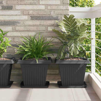 vidaXL Plant Pots 24 pcs Black Plastic 1