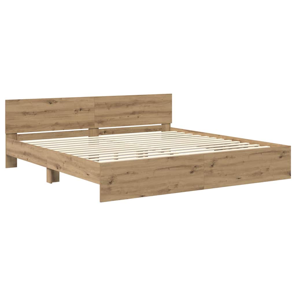 vidaXL Bed Frame Artisan Oak 180 x 200 cm Engineered Wood 5